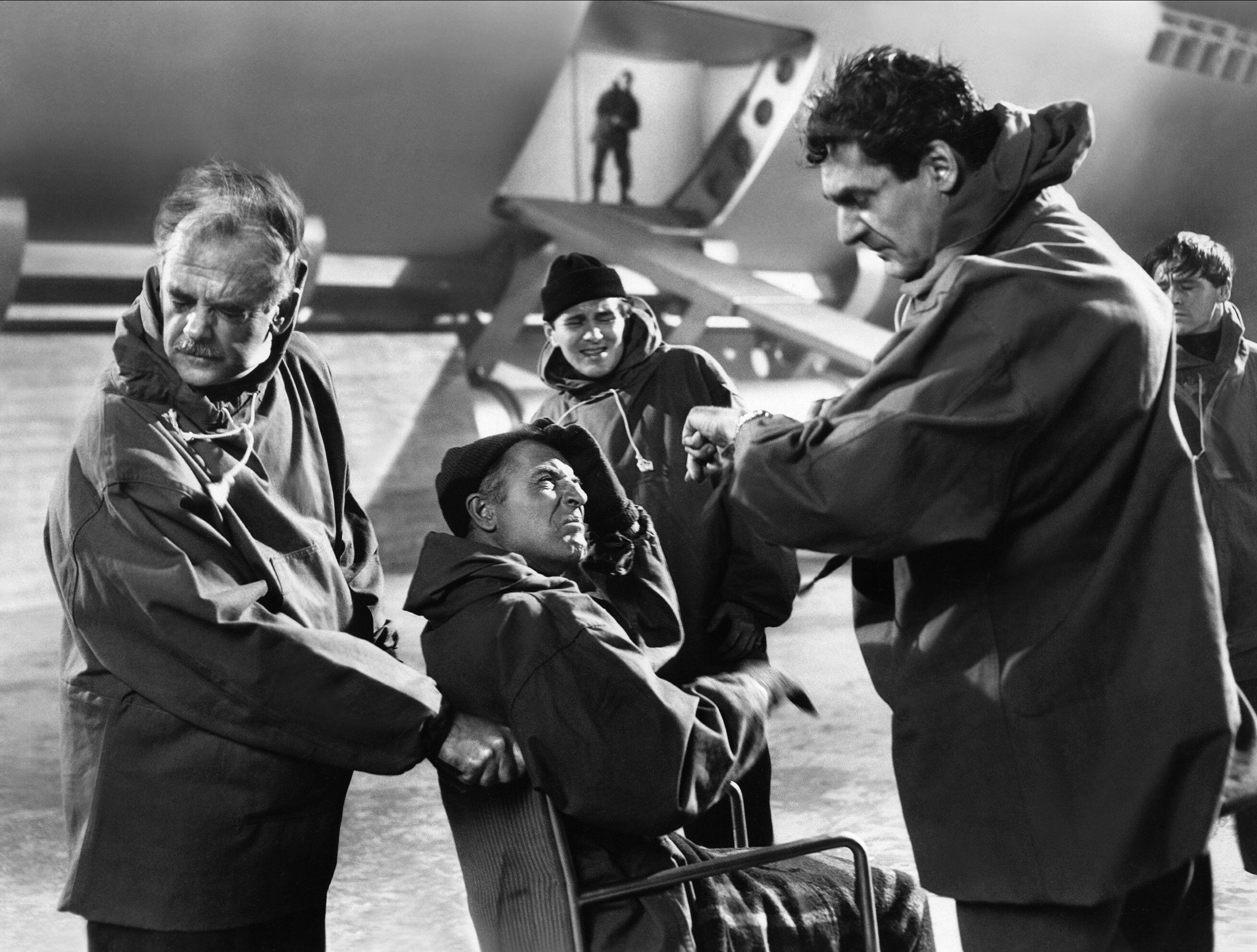 Behind-the-scenes shot from When Worlds Collide (1951).