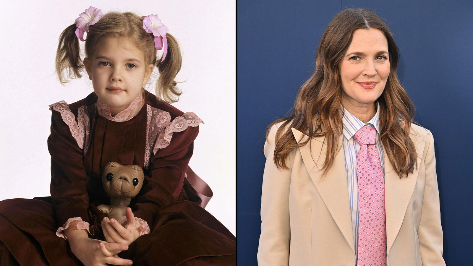 Drew Barrymore then and now.